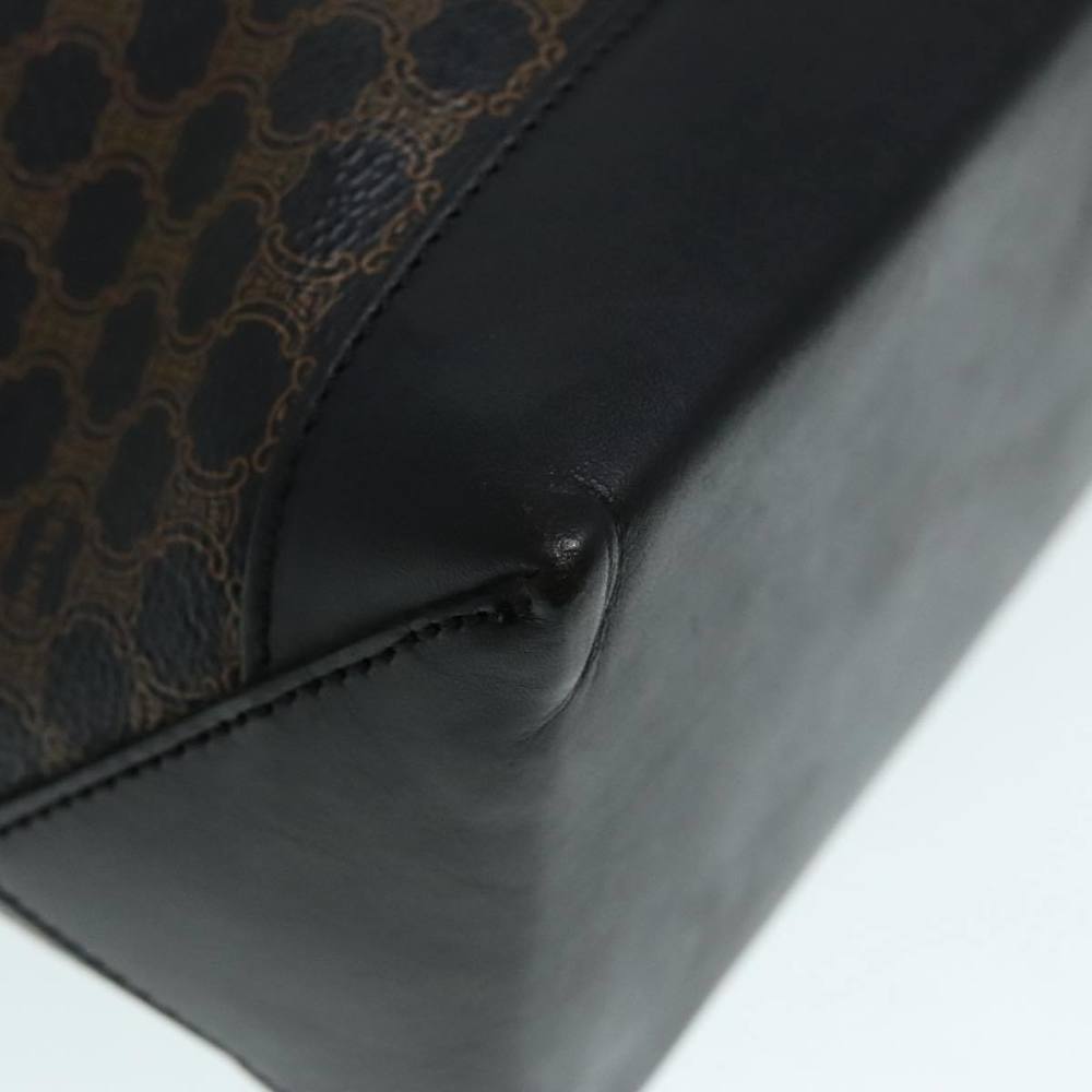 CELINE Macadam Canvas Hand Bag PVC Black Gold Auth 90948 - Picture 15 of 16